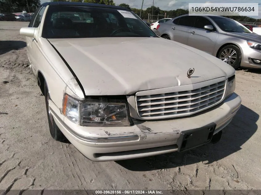 1998 Cadillac Deville Standard VIN: 1G6KD54Y3WU786634 Lot: 39628156