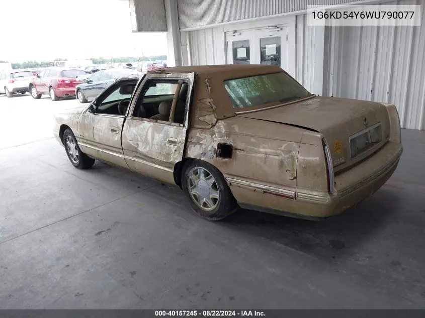 1998 Cadillac Deville Standard VIN: 1G6KD54Y6WU790077 Lot: 40157245