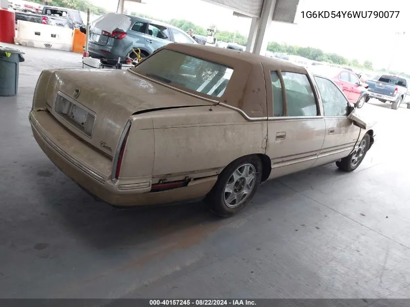 1G6KD54Y6WU790077 1998 Cadillac Deville Standard