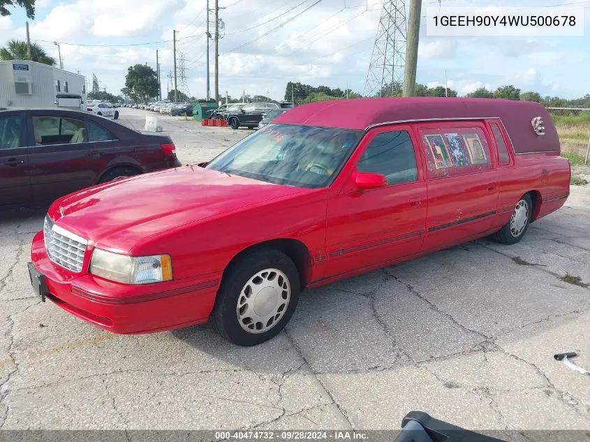 1998 Cadillac Deville Professional VIN: 1GEEH90Y4WU500678 Lot: 40474732