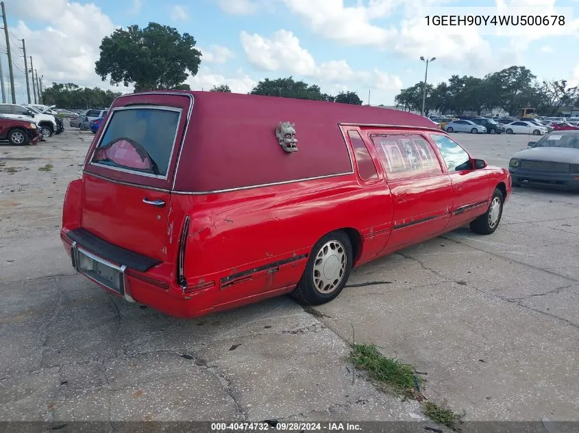 1998 Cadillac Deville Professional VIN: 1GEEH90Y4WU500678 Lot: 40474732