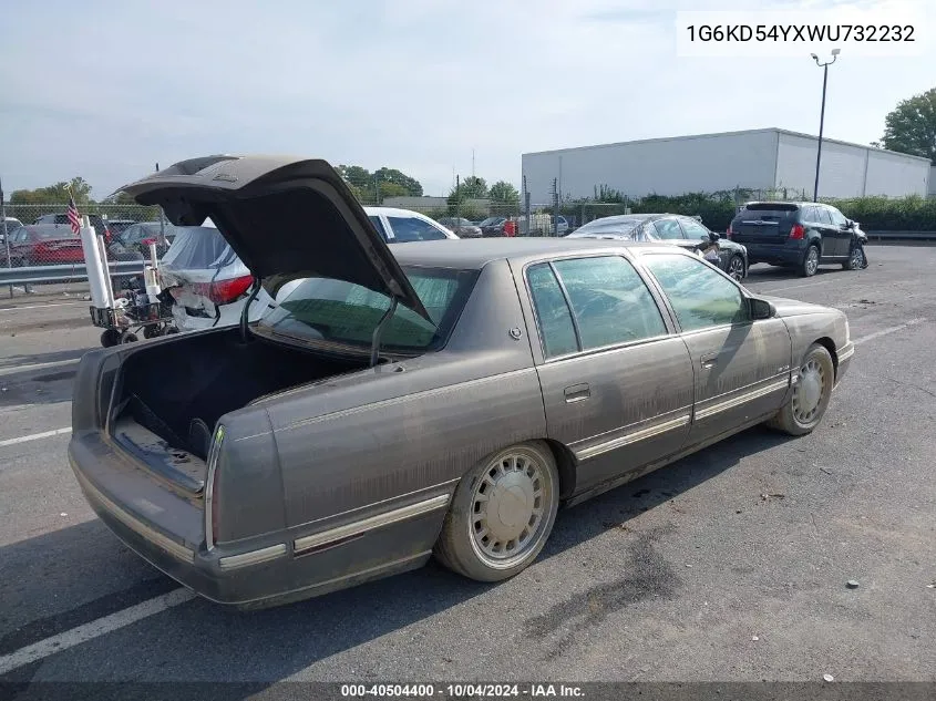 1998 Cadillac Deville Standard VIN: 1G6KD54YXWU732232 Lot: 40504400