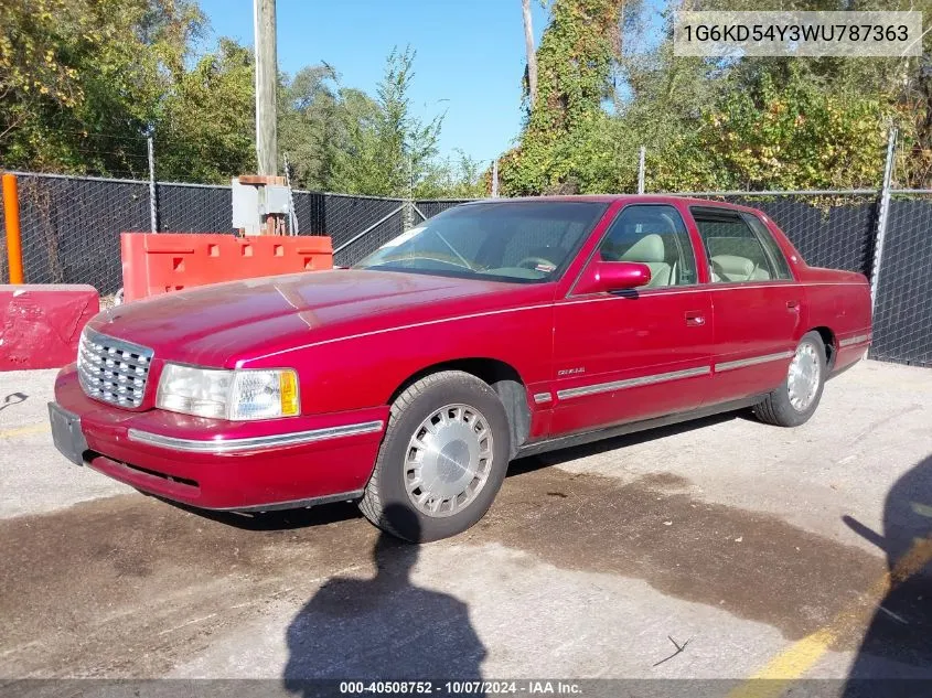 1998 Cadillac Deville VIN: 1G6KD54Y3WU787363 Lot: 40508752