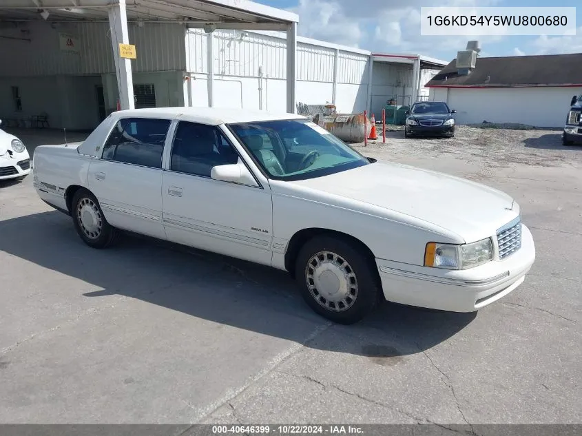 1998 Cadillac Deville Standard VIN: 1G6KD54Y5WU800680 Lot: 40646399