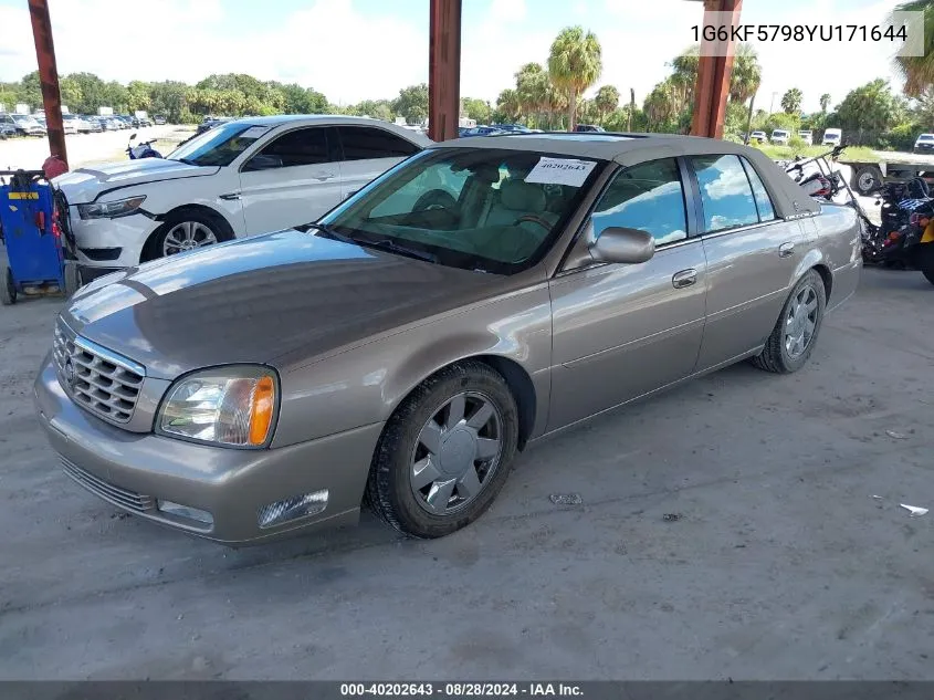 2000 Cadillac Deville Dts VIN: 1G6KF5798YU171644 Lot: 40202643