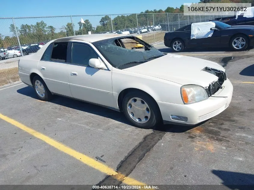 2000 Cadillac Deville Dhs VIN: 1G6KE57Y1YU302682 Lot: 40638714