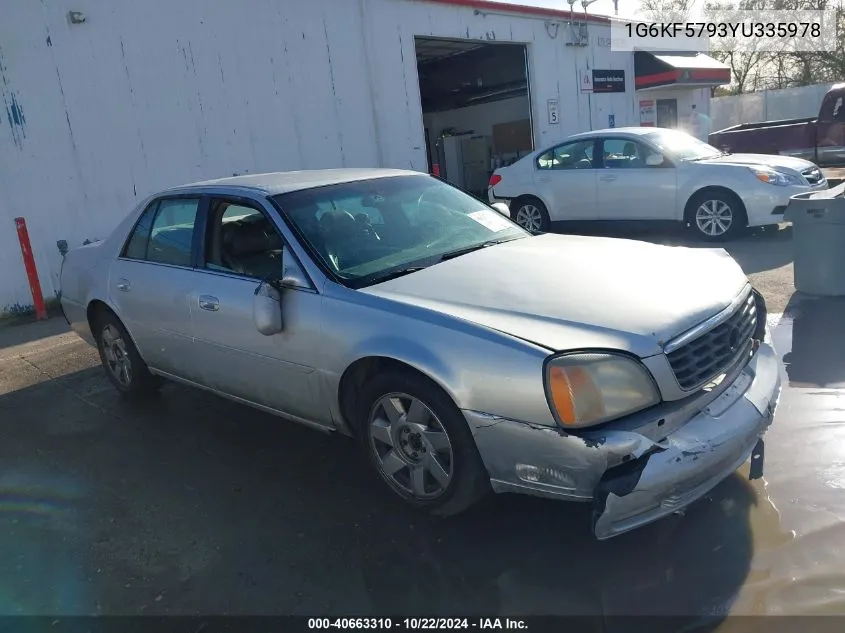 2000 Cadillac Deville Dts VIN: 1G6KF5793YU335978 Lot: 40663310