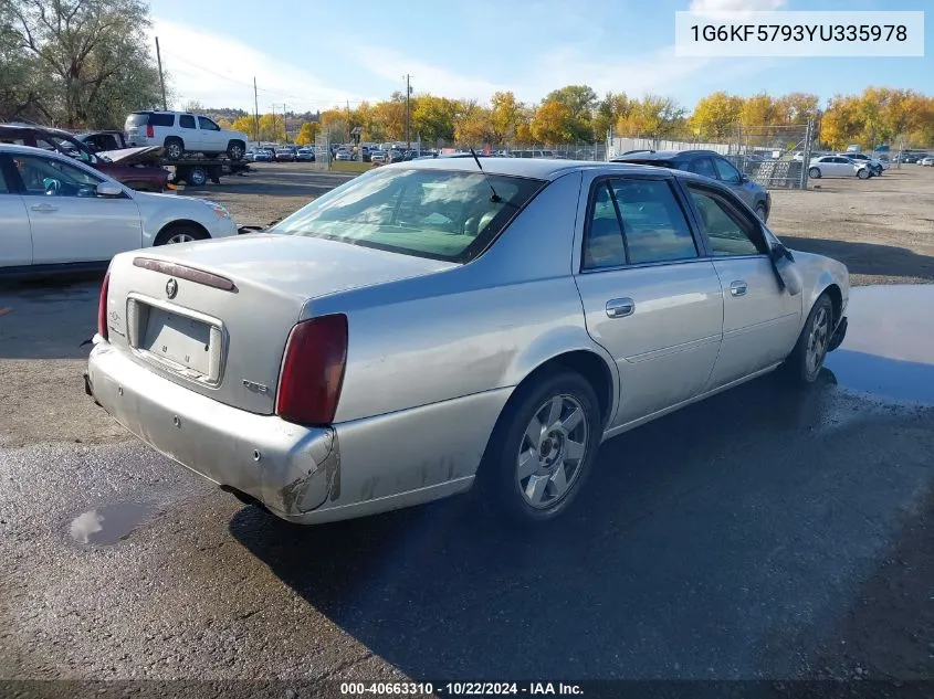 2000 Cadillac Deville Dts VIN: 1G6KF5793YU335978 Lot: 40663310