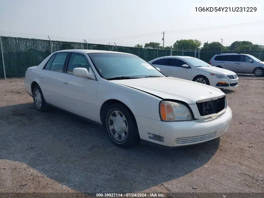 2001 Cadillac Deville Standard VIN: 1G6KD54Y21U231229 Lot: 39927114