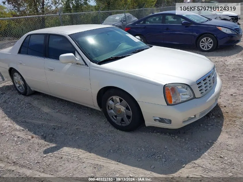 2001 Cadillac Deville Dts VIN: 1G6KF57971U124319 Lot: 40322753