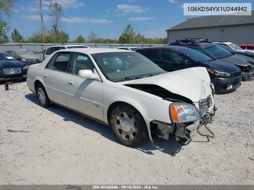 2001 Cadillac Deville Standard W/W20 VIN: 1G6KD54YX1U244942 Lot: 40348846