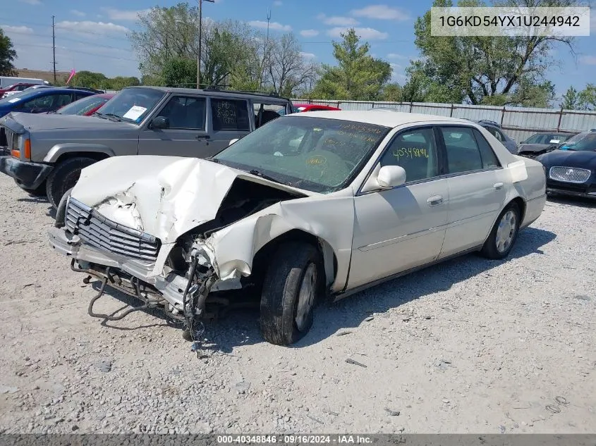 2001 Cadillac Deville Standard W/W20 VIN: 1G6KD54YX1U244942 Lot: 40348846