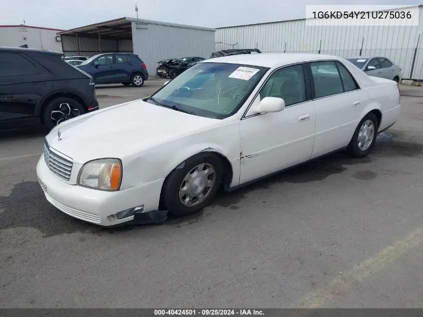 2001 Cadillac Deville Standard VIN: 1G6KD54Y21U275036 Lot: 40424501