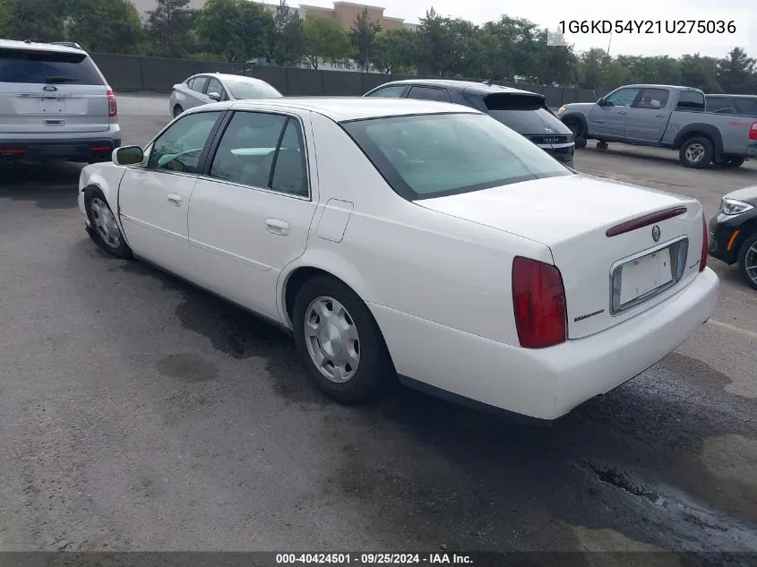 2001 Cadillac Deville Standard VIN: 1G6KD54Y21U275036 Lot: 40424501