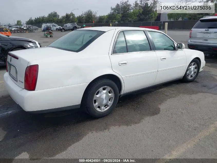 2001 Cadillac Deville Standard VIN: 1G6KD54Y21U275036 Lot: 40424501