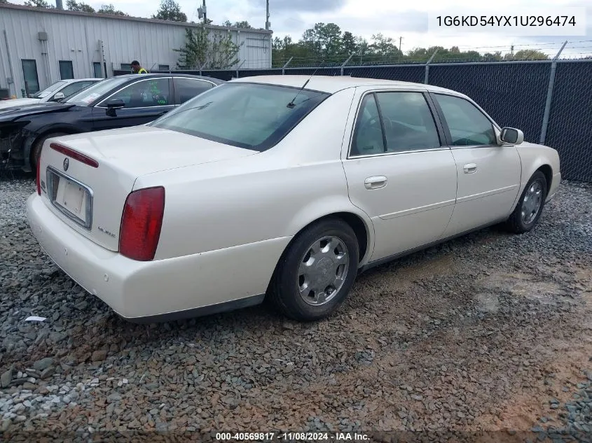 2001 Cadillac Deville Standard VIN: 1G6KD54YX1U296474 Lot: 40569817