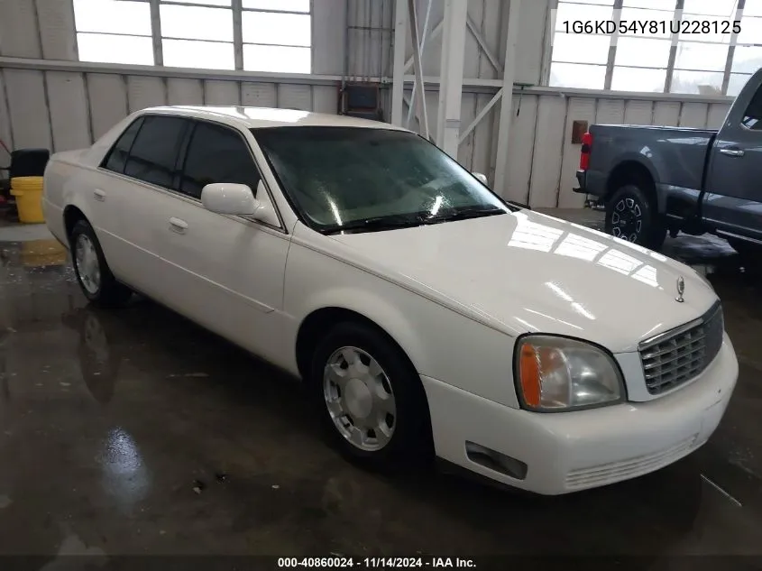 2001 Cadillac Deville Standard W/W20 VIN: 1G6KD54Y81U228125 Lot: 40860024