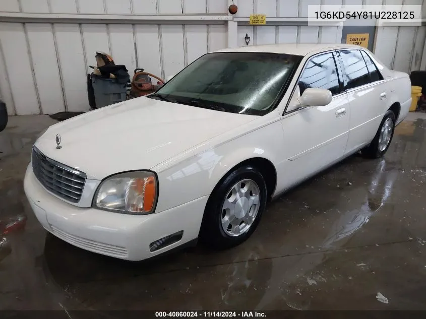 2001 Cadillac Deville Standard W/W20 VIN: 1G6KD54Y81U228125 Lot: 40860024