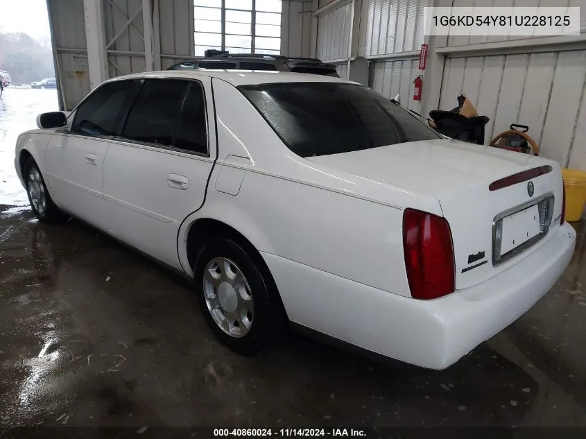 2001 Cadillac Deville Standard W/W20 VIN: 1G6KD54Y81U228125 Lot: 40860024