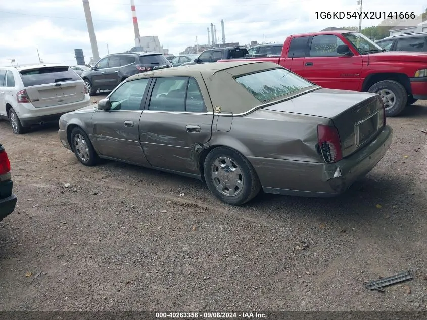 2002 Cadillac Deville Standard VIN: 1G6KD54YX2U141666 Lot: 40263356