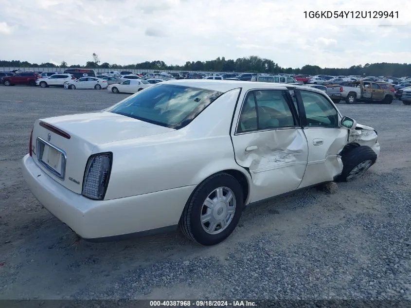 1G6KD54Y12U129941 2002 Cadillac Deville Standard