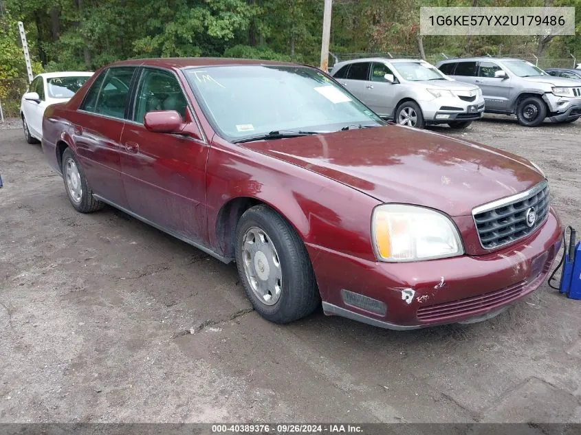 2002 Cadillac Deville Dhs VIN: 1G6KE57YX2U179486 Lot: 40389376