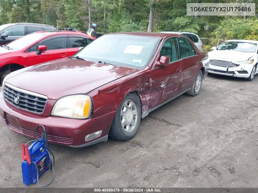 2002 Cadillac Deville Dhs VIN: 1G6KE57YX2U179486 Lot: 40389376