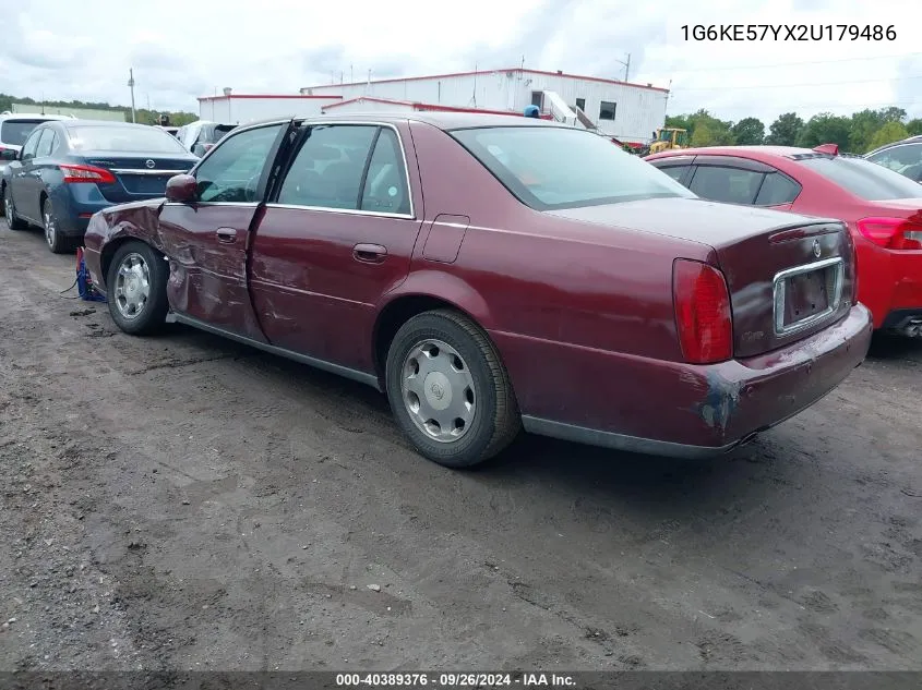 2002 Cadillac Deville Dhs VIN: 1G6KE57YX2U179486 Lot: 40389376