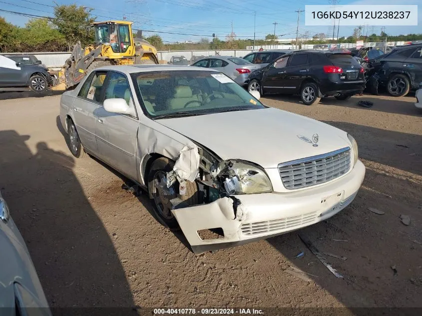 2002 Cadillac Deville Standard VIN: 1G6KD54Y12U238237 Lot: 40410778