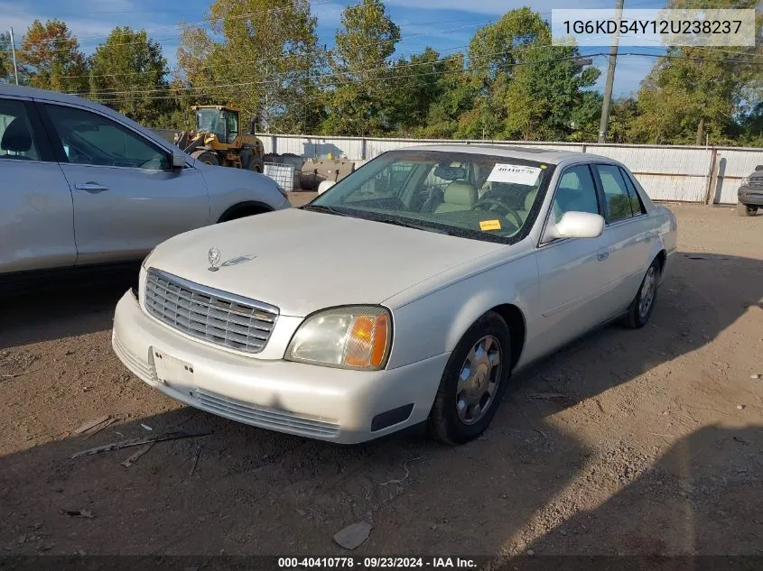 2002 Cadillac Deville Standard VIN: 1G6KD54Y12U238237 Lot: 40410778