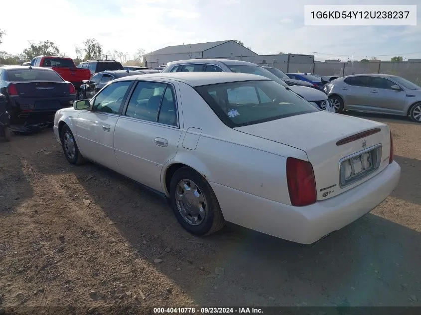 2002 Cadillac Deville Standard VIN: 1G6KD54Y12U238237 Lot: 40410778