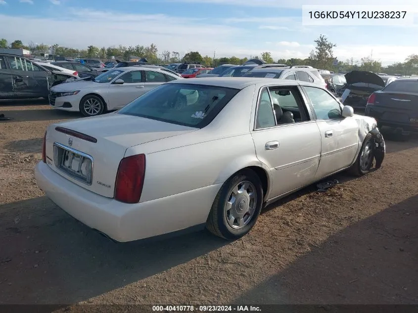 2002 Cadillac Deville Standard VIN: 1G6KD54Y12U238237 Lot: 40410778