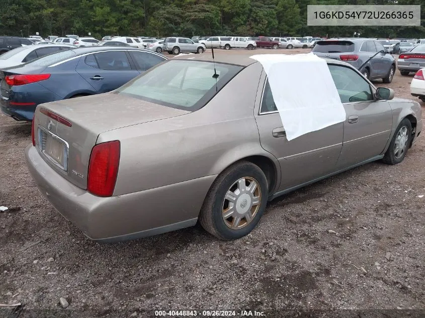 2002 Cadillac Deville Standard VIN: 1G6KD54Y72U266365 Lot: 40448843