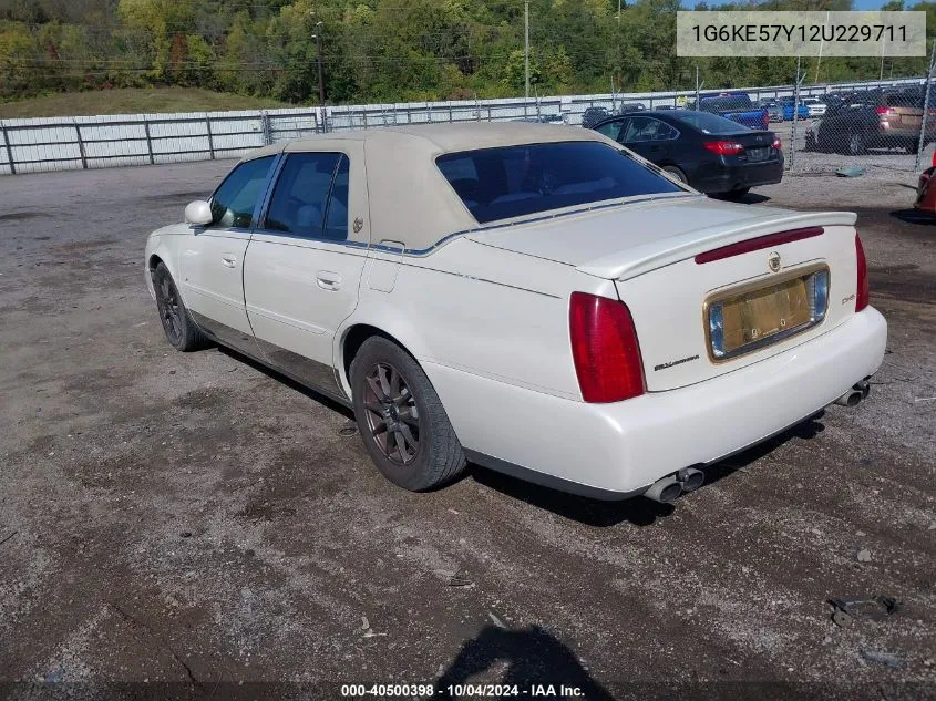 2002 Cadillac Deville Dhs VIN: 1G6KE57Y12U229711 Lot: 40500398