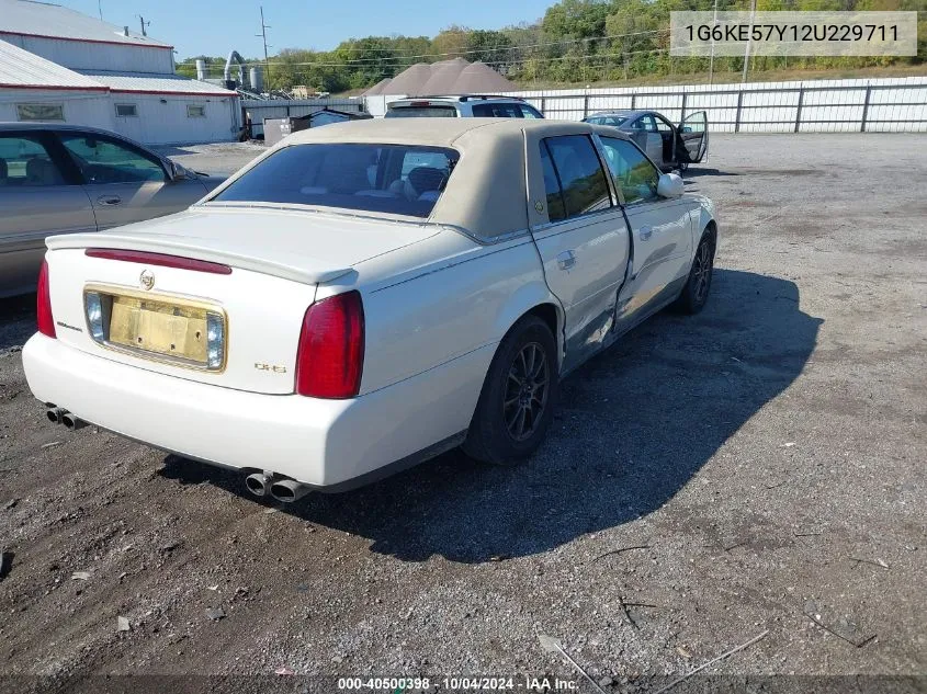 2002 Cadillac Deville Dhs VIN: 1G6KE57Y12U229711 Lot: 40500398