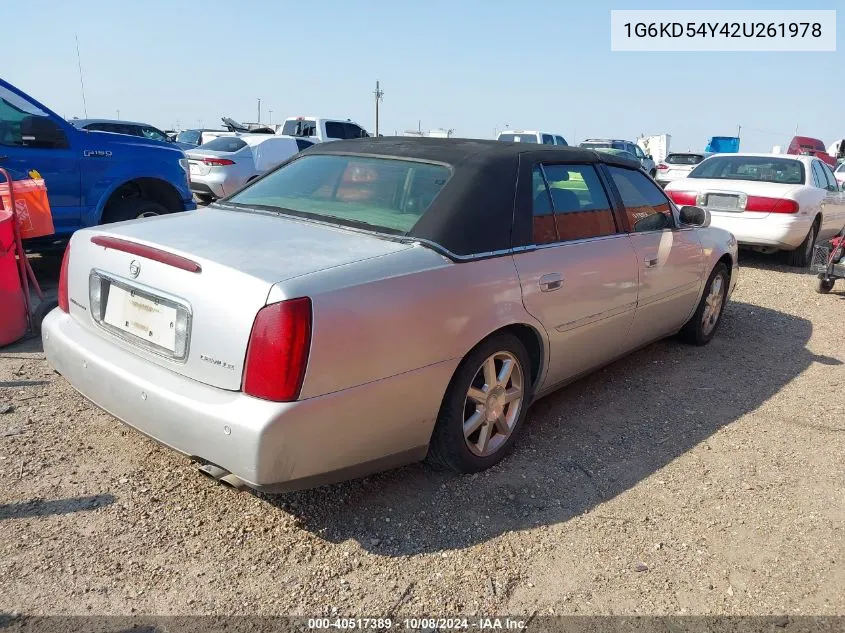 2002 Cadillac Deville Standard VIN: 1G6KD54Y42U261978 Lot: 40517389