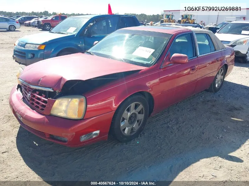 2002 Cadillac Deville Dts VIN: 1G6KF57992U269881 Lot: 40567624