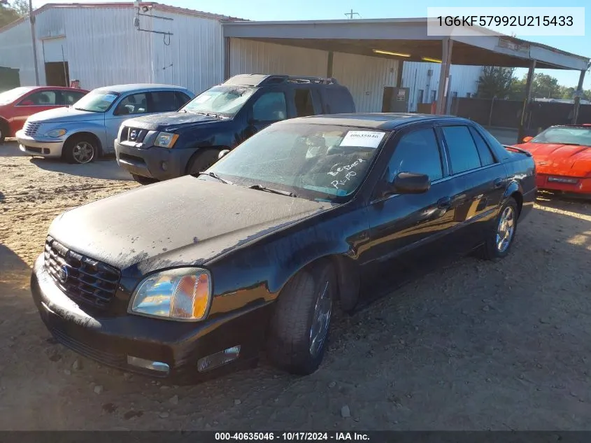 2002 Cadillac Deville Dts VIN: 1G6KF57992U215433 Lot: 40635046