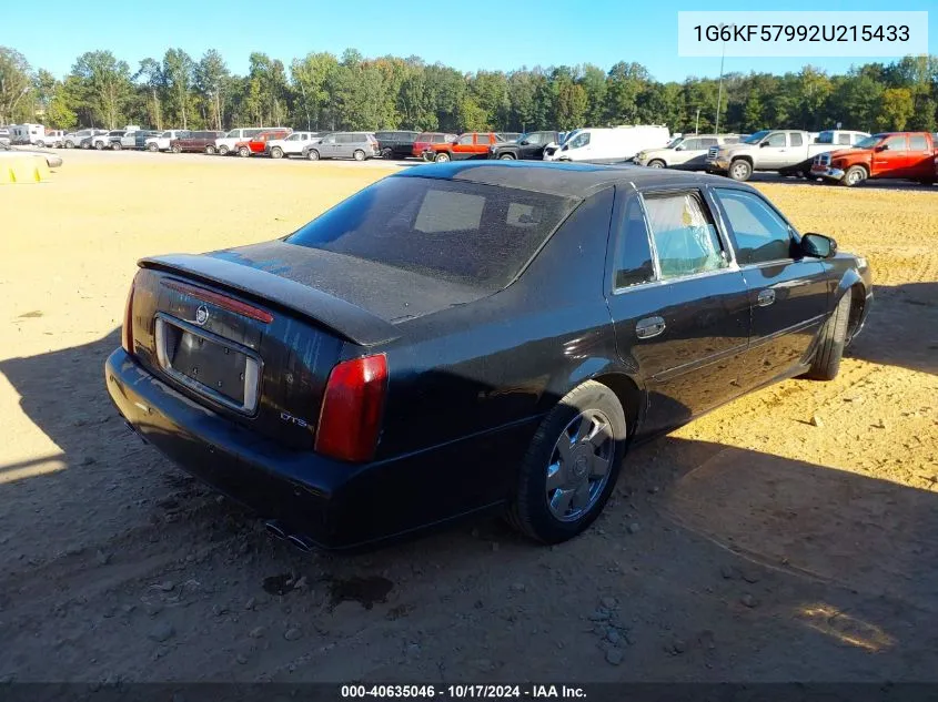 2002 Cadillac Deville Dts VIN: 1G6KF57992U215433 Lot: 40635046