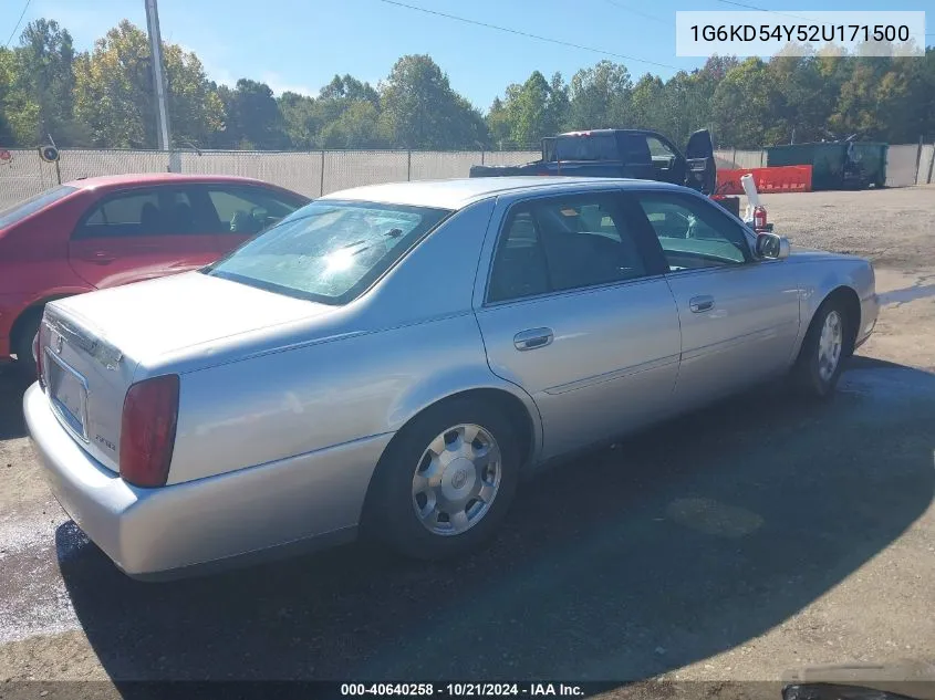 2002 Cadillac Deville Standard VIN: 1G6KD54Y52U171500 Lot: 40640258