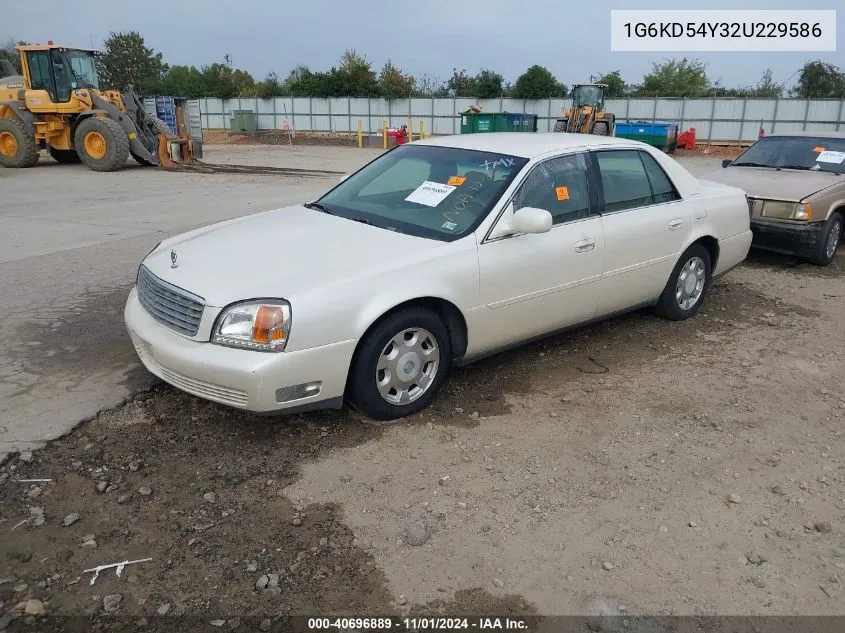 2002 Cadillac Deville Standard VIN: 1G6KD54Y32U229586 Lot: 40696889