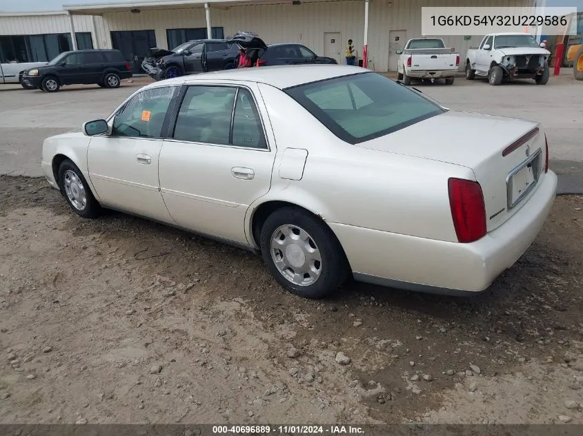 2002 Cadillac Deville Standard VIN: 1G6KD54Y32U229586 Lot: 40696889