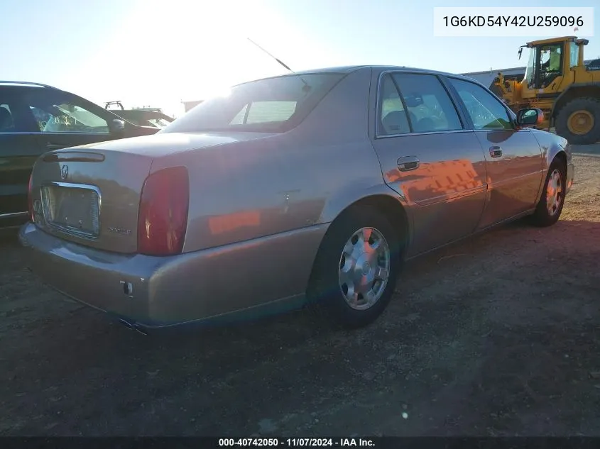 2002 Cadillac Deville Standard VIN: 1G6KD54Y42U259096 Lot: 40742050