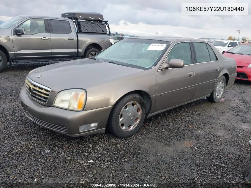 2002 Cadillac Deville Dhs VIN: 1G6KE57Y22U180440 Lot: 40820098