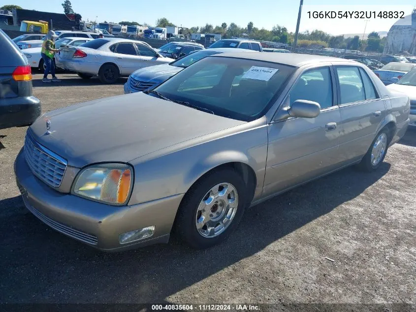 2002 Cadillac Deville Standard VIN: 1G6KD54Y32U148832 Lot: 40835604