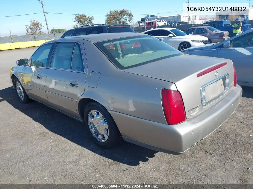 2002 Cadillac Deville Standard VIN: 1G6KD54Y32U148832 Lot: 40835604