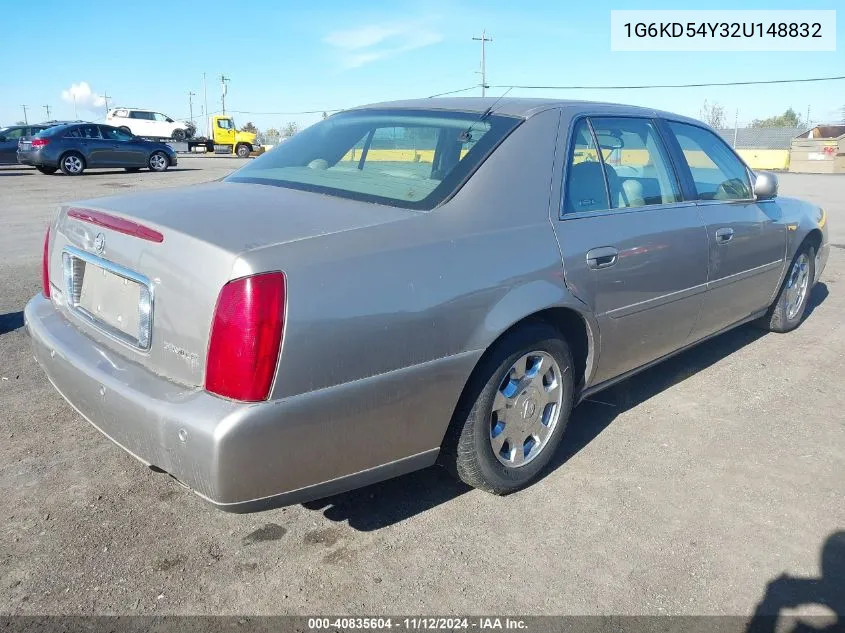 2002 Cadillac Deville Standard VIN: 1G6KD54Y32U148832 Lot: 40835604