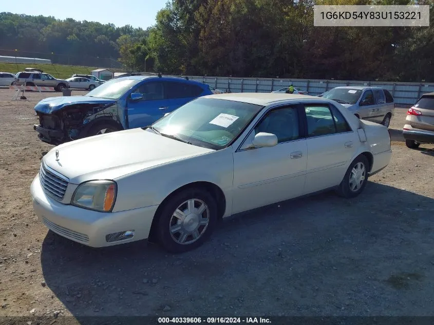 2003 Cadillac Deville VIN: 1G6KD54Y83U153221 Lot: 40339606