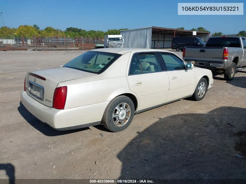 2003 Cadillac Deville VIN: 1G6KD54Y83U153221 Lot: 40339606