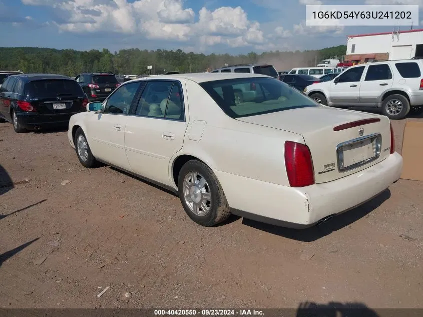 2003 Cadillac Deville Standard VIN: 1G6KD54Y63U241202 Lot: 40420550